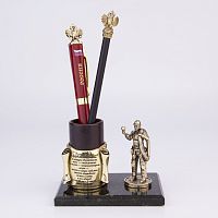 Фигурка на камне "Энергетик" со стаканом для письменных принадлежностей БФКСПП-70энергетик